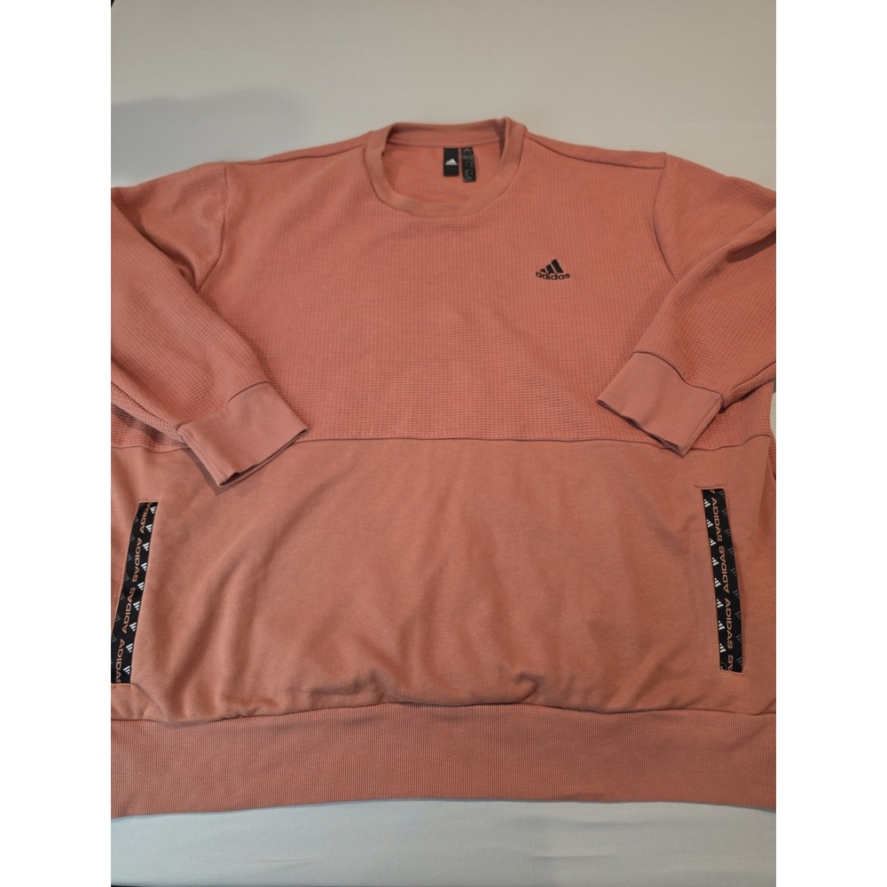 Adidas Waffle Crew Sweatshirt Mens 2XL Salmon